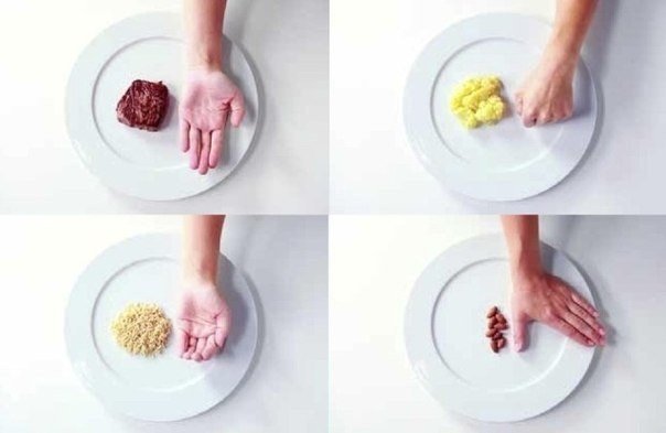 Как определять правильный размер порций еды при помощи 